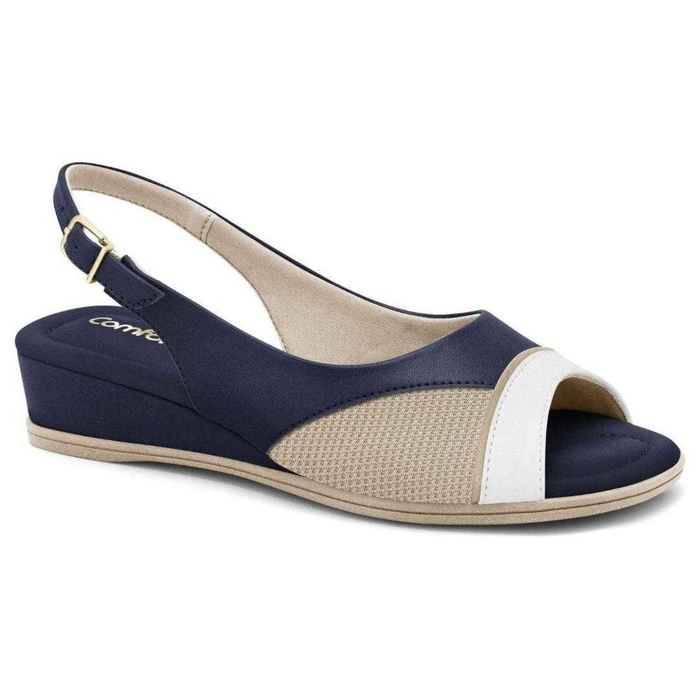 Sandália Feminina Comfortflex Slingback Peep Toe