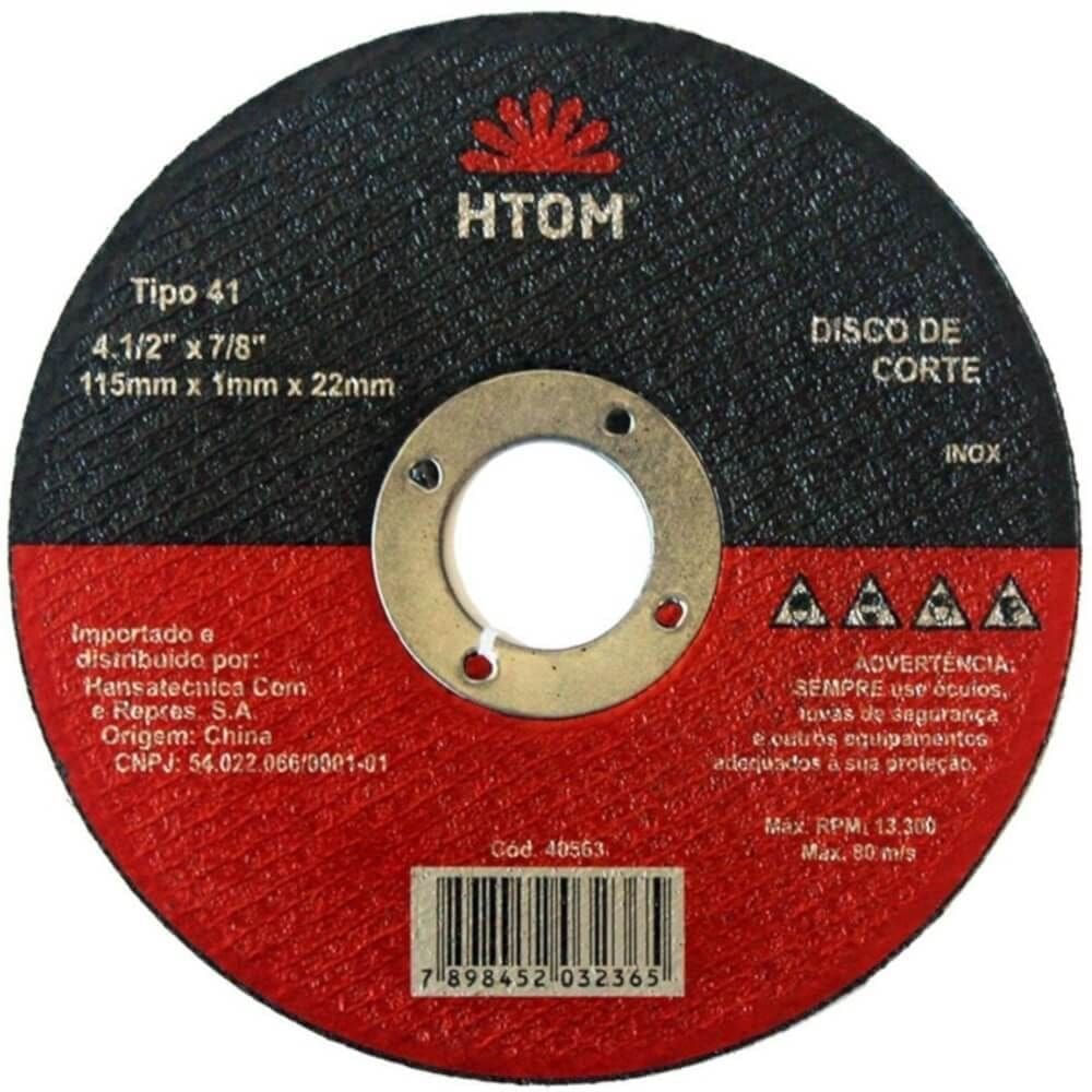Disco de Corte Inox 4.1/2”” x 7/8”” - 40563 - HTOM