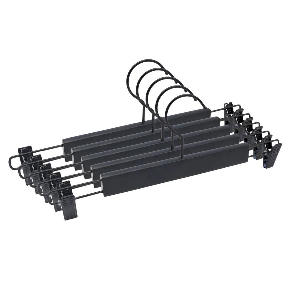 Conjunto de Cabides de Plástico com Presilhas 100 Peças Preto