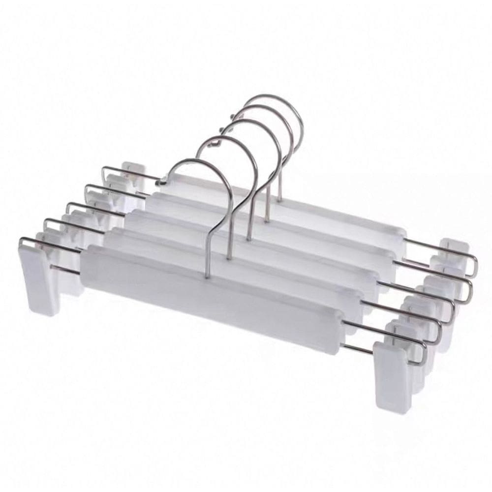 Conjunto de Cabides de Plástico com Presilhas 10 Peças Branco