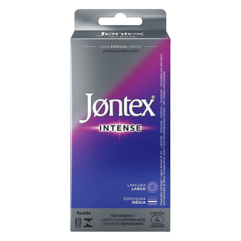 Preservativo Jontex Intense Largo de Espessura Média 4 Unidades