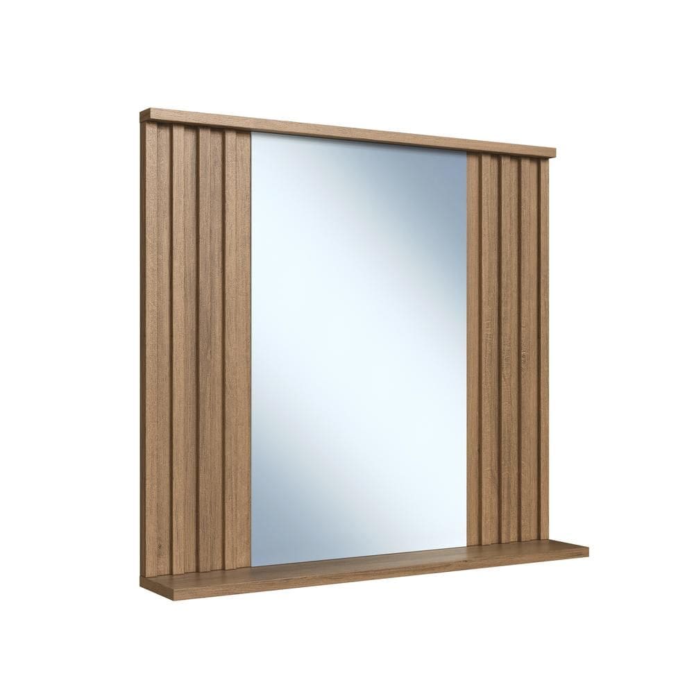 Espelheira para Banheiro Marrom Ripado Luiza ES1000 - Faema Móveis