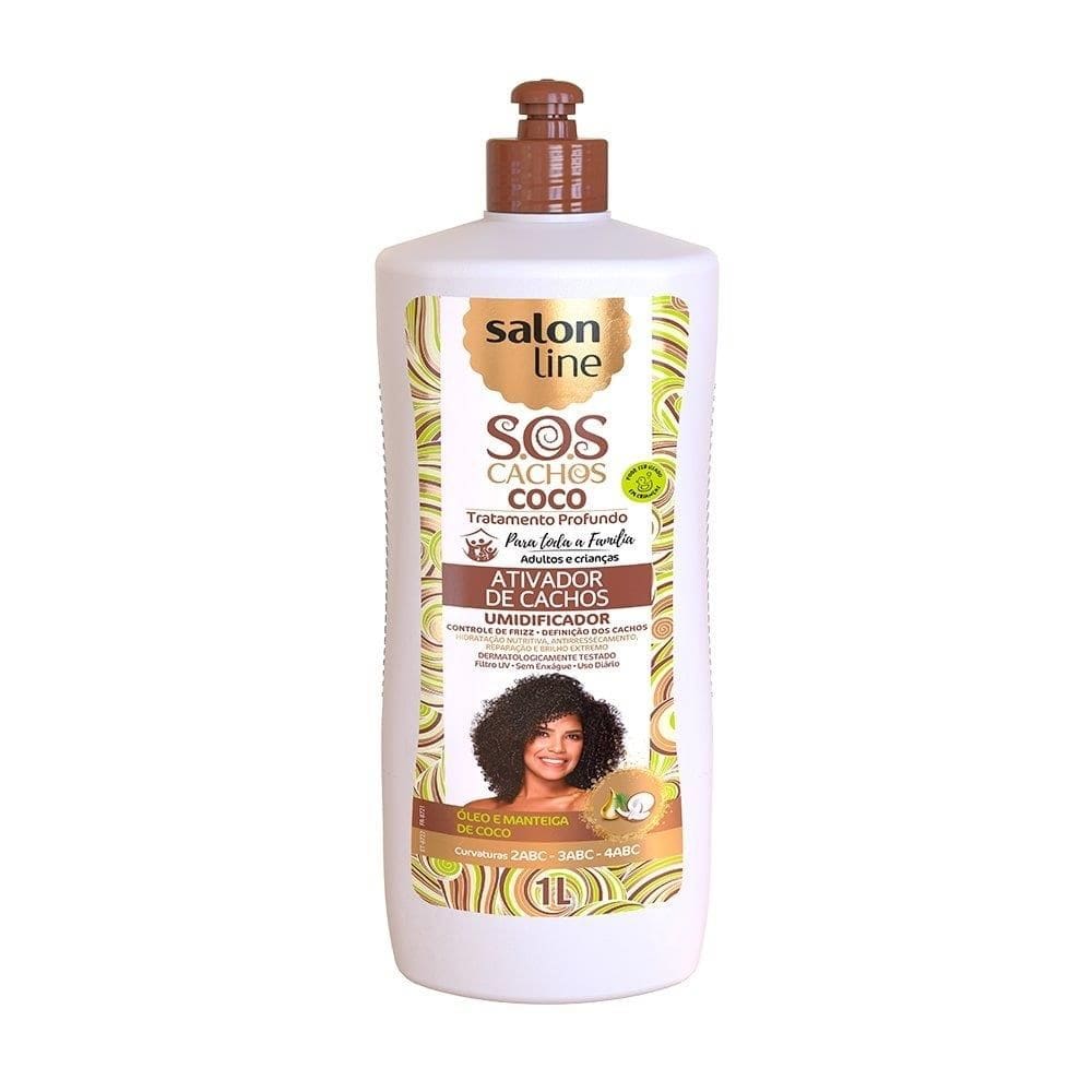 Creme Ativador De Cachos Salon Line SOS Coco Tratamento Profundo 1 Litro