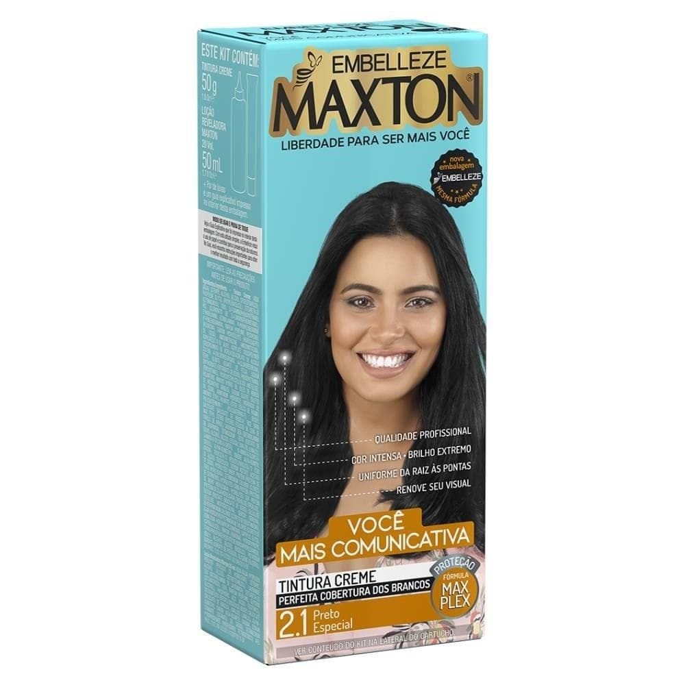Tinta de Cabelo Maxton Kit Prático 2.1, Preto Especial do Babado