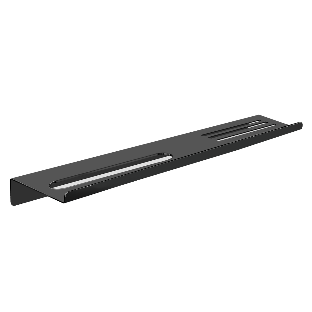 Prateleira Suporte Para Banheiro Preto Grega Aço Inox 70cm