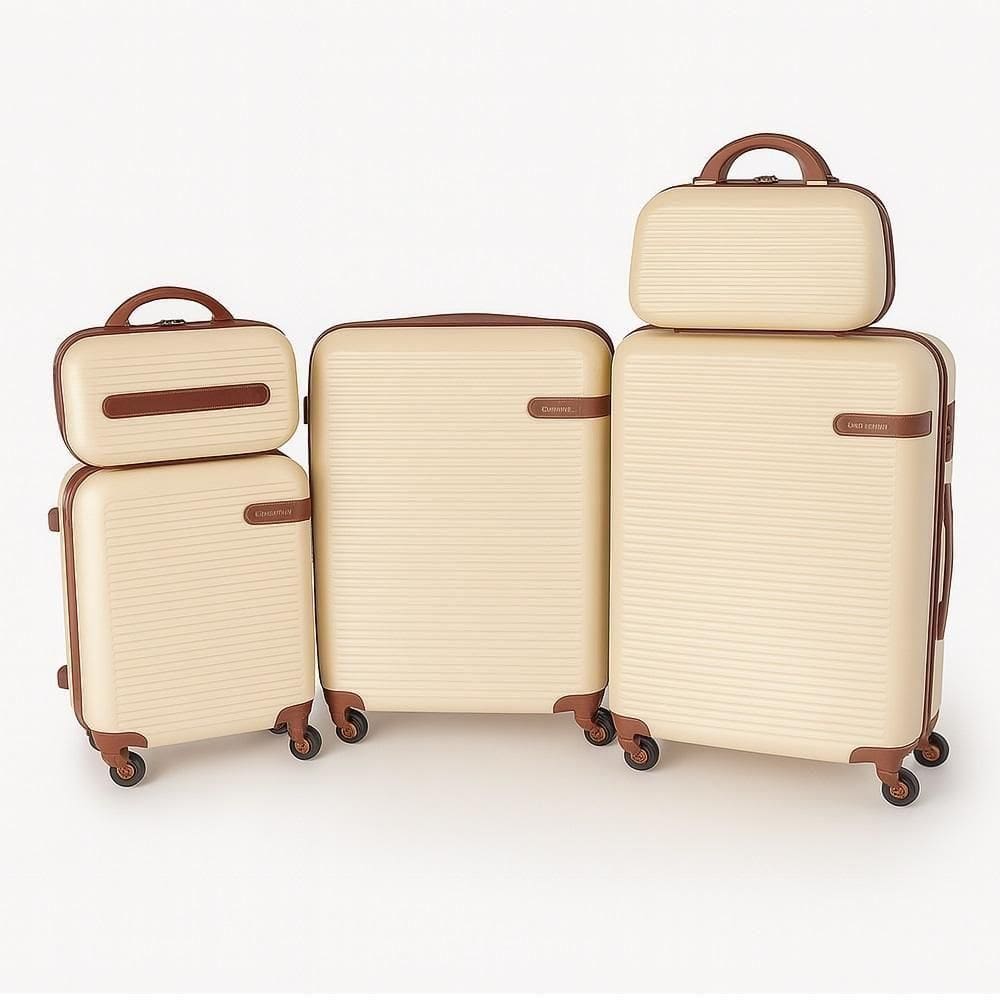 Conjunto Mala Viagem Em Abs E 2 Frasqueiras Kit Malas Pequena Bordo Media Grande Rigidas 5 Peças