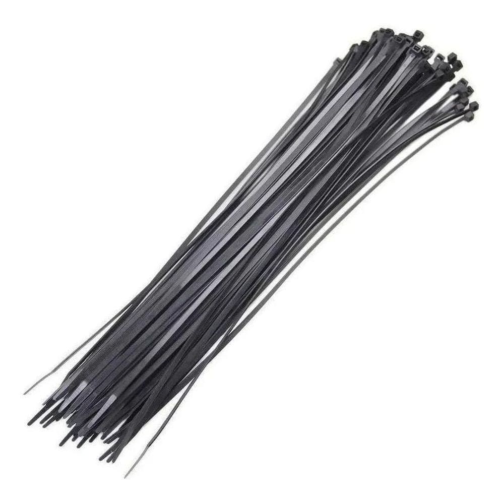 10X Kit 100 Abracadeiras Nylon 5Mm X 400Mm Preta