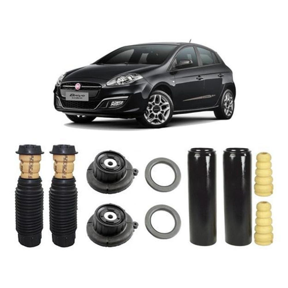 4 Kit Batente Coxim Dianteiro Traseiro Bravo 2013 2014 2015