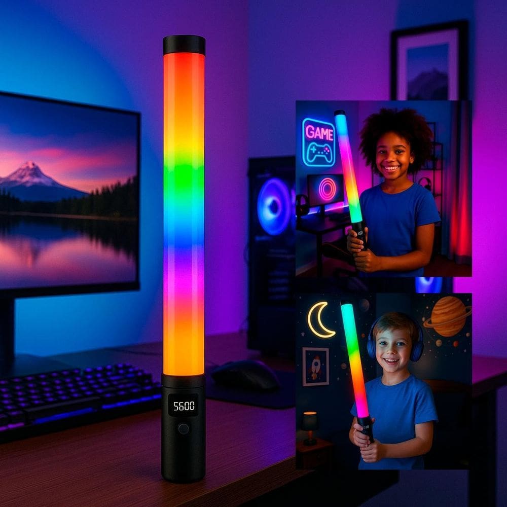 Bastão Led Rgb Com Cores Para Vídeo E Estúdio