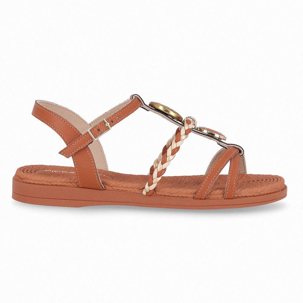 Sandália Rasteira Piccadilly 513040 Feminina - Ocre