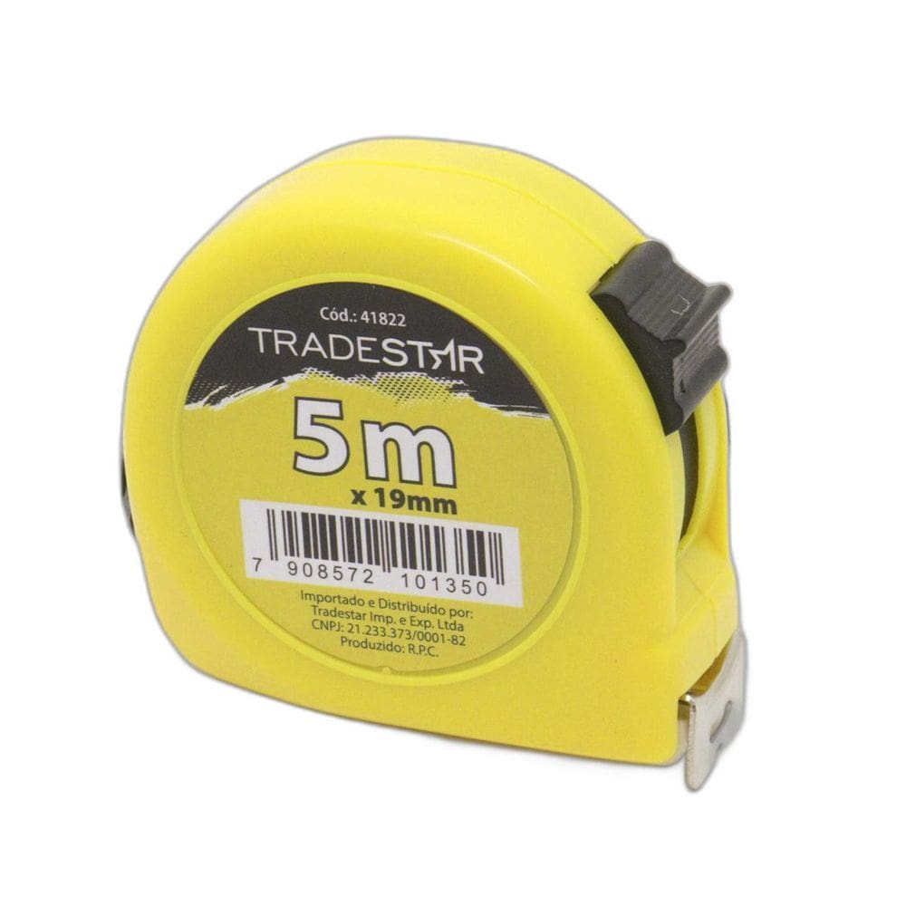 Trena de Medição 5m x 19mm em Aço Amarelo ABS