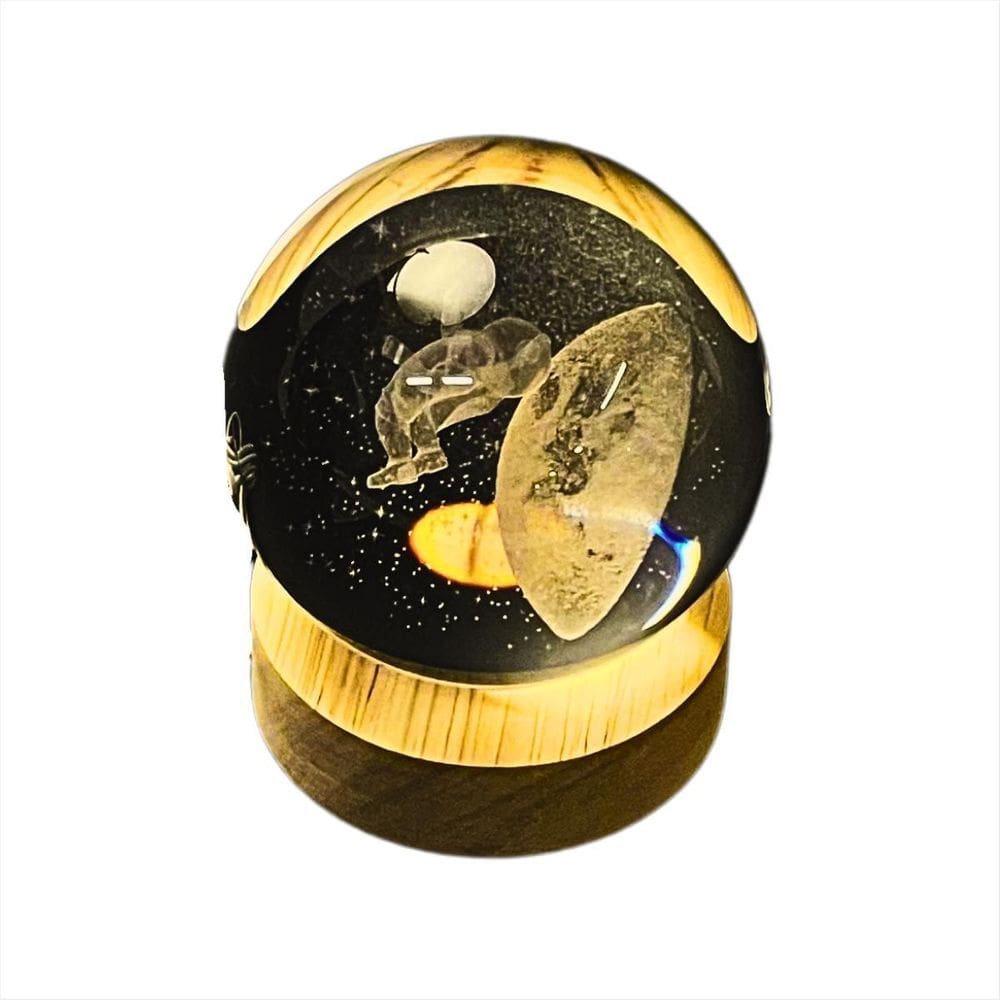 Abajour Led Luminaria De Mesa Galaxy Lights Bola De Cristal