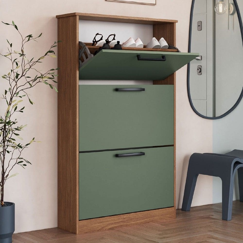 Sapateira Marromissa 3 Portas Freijo/Oliva - Irm Móveis