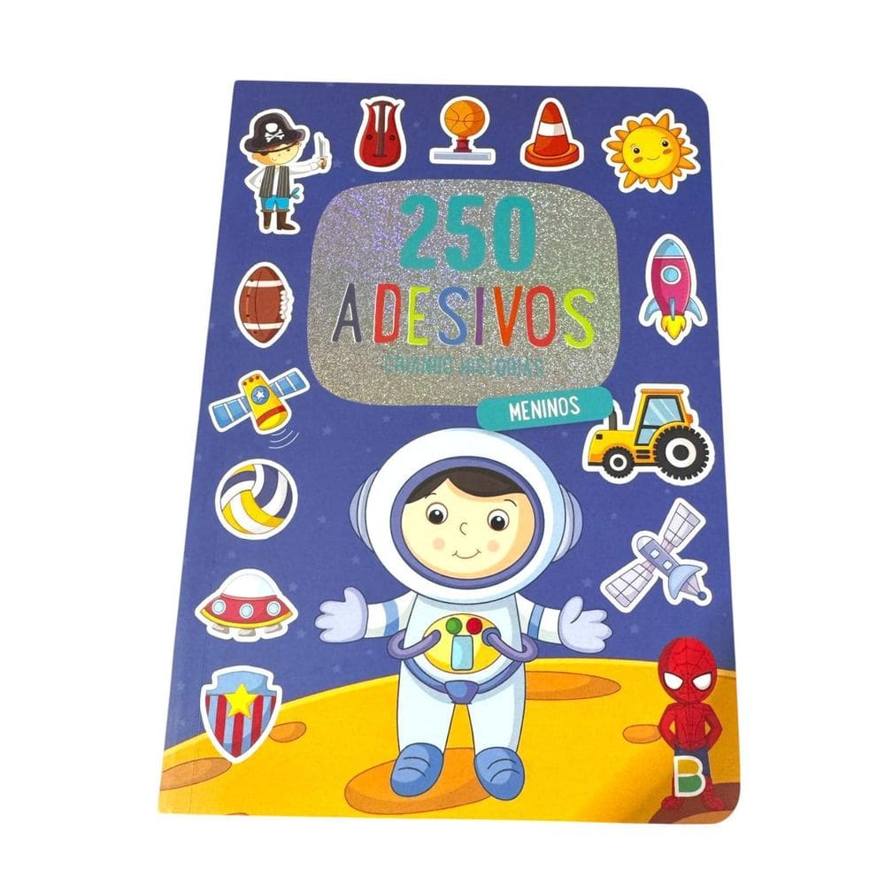 Livro Infantil P/Meninos Com 250 Adesivos Criando Histórias