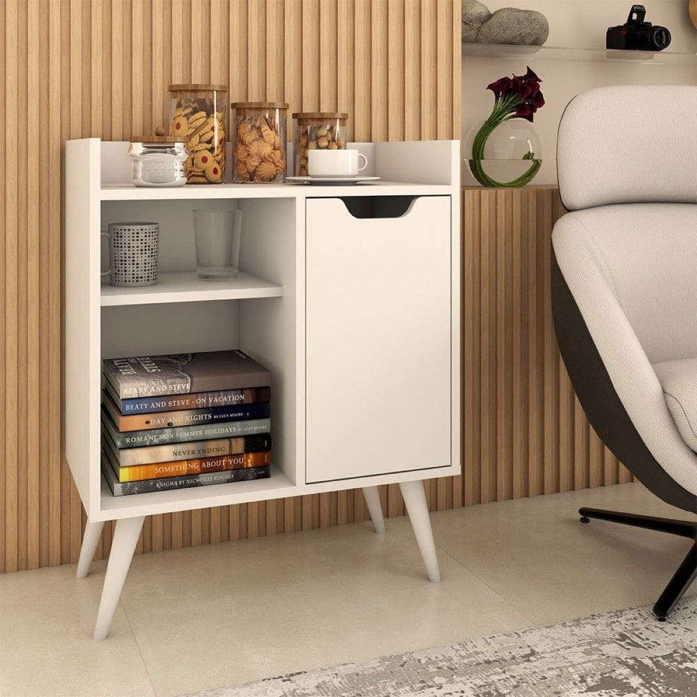 Cantinho do Café Belle 1 Porta 1 Prateleira Branco - Panorama Móveis