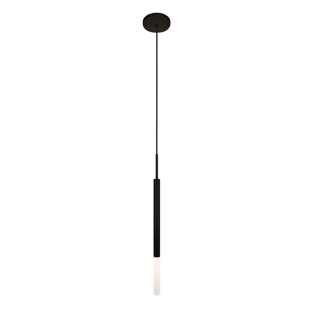 Pendente Luminária De Teto Tubo Difusor Cozinha Balcão Preto
