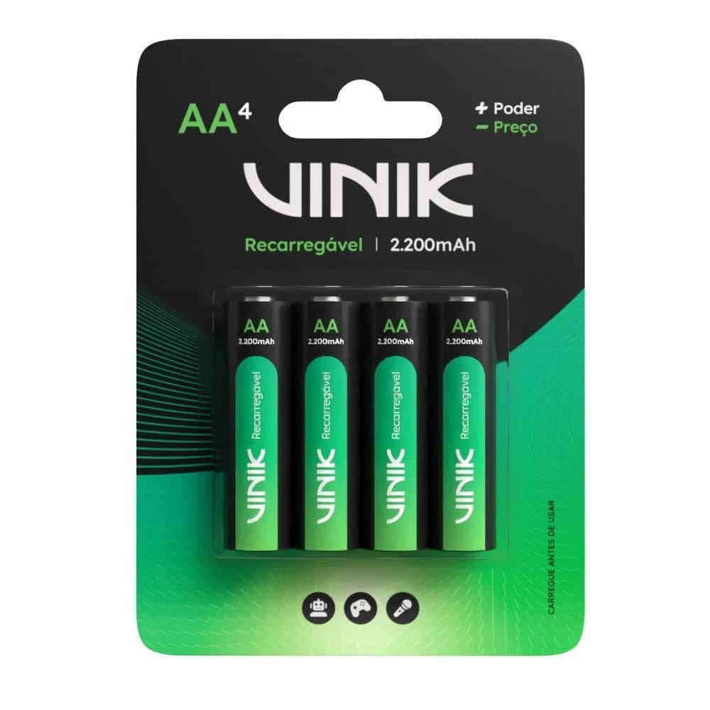 Pilha Recarregável Aa C-4 - 2200mah 1.2v - Vp2ab4r