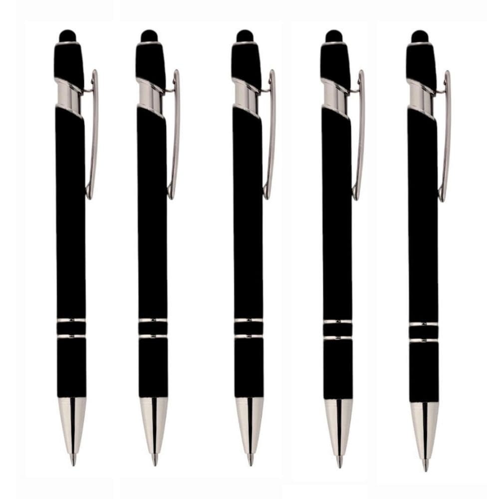 Kit 5 Canetas Metálicas Touch Esferográfica 2 Em 1- Elegânte