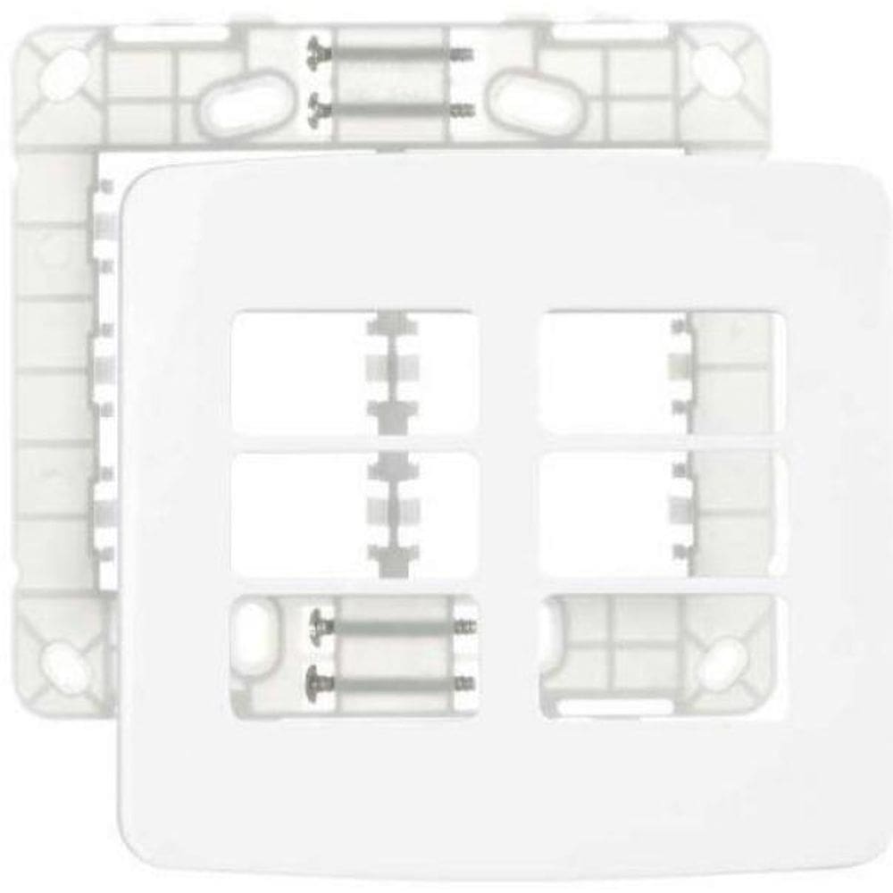 Conjunto Placa 4X4 6 Postos Para Tomada Margirius Linha B3
