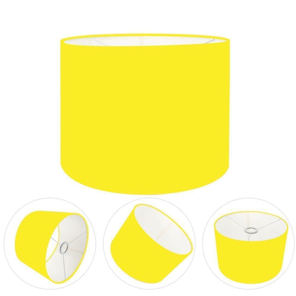 Cúpula Abajur E Luminária Cilíndrica Vivare Cp-7013 ø30x30cm - Bocal Nacional Amarelo