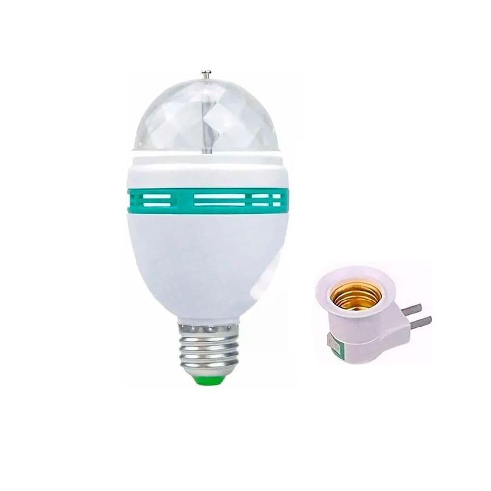 Lâmpada De Led Giratória Colorida 3W Rgb Balada Dj