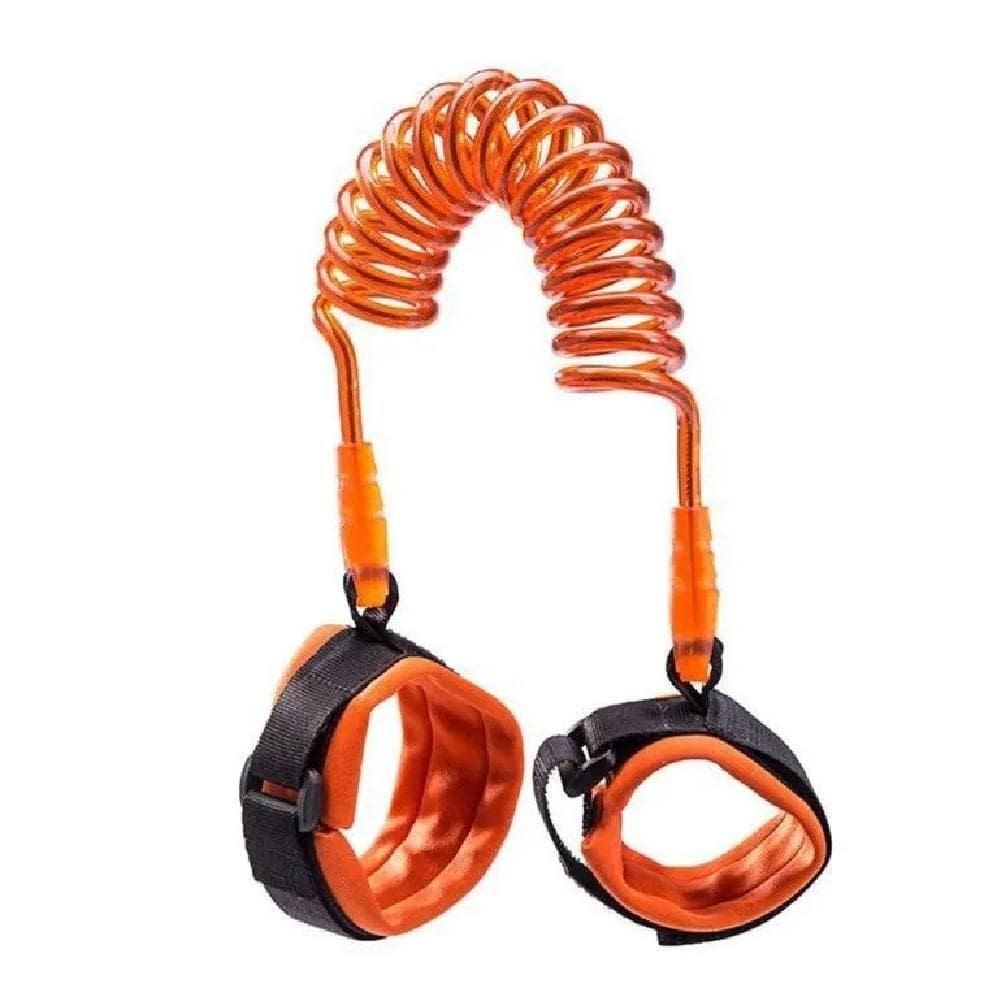 Pulseira De Segurança Infantil Ajustável Com Trava Laranja 1,3m