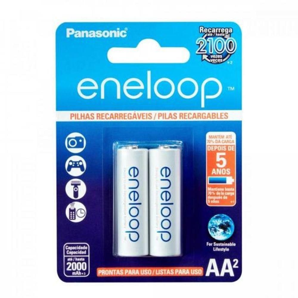 Pilha Recarregavel Eneloop 2000ma Aa Blister Com 2 Bk-3mcce-2bb