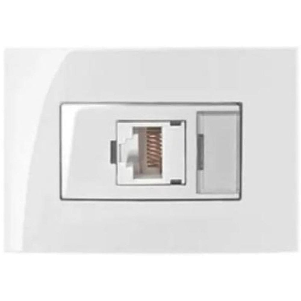 2 Pc Tomada Moveis Margirius Rj45 Branca Informática Cat5