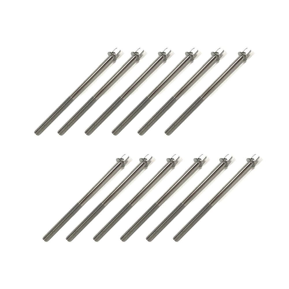 Kit 12 Parafuso Afinação De Bateria 110Mm X 6Mm