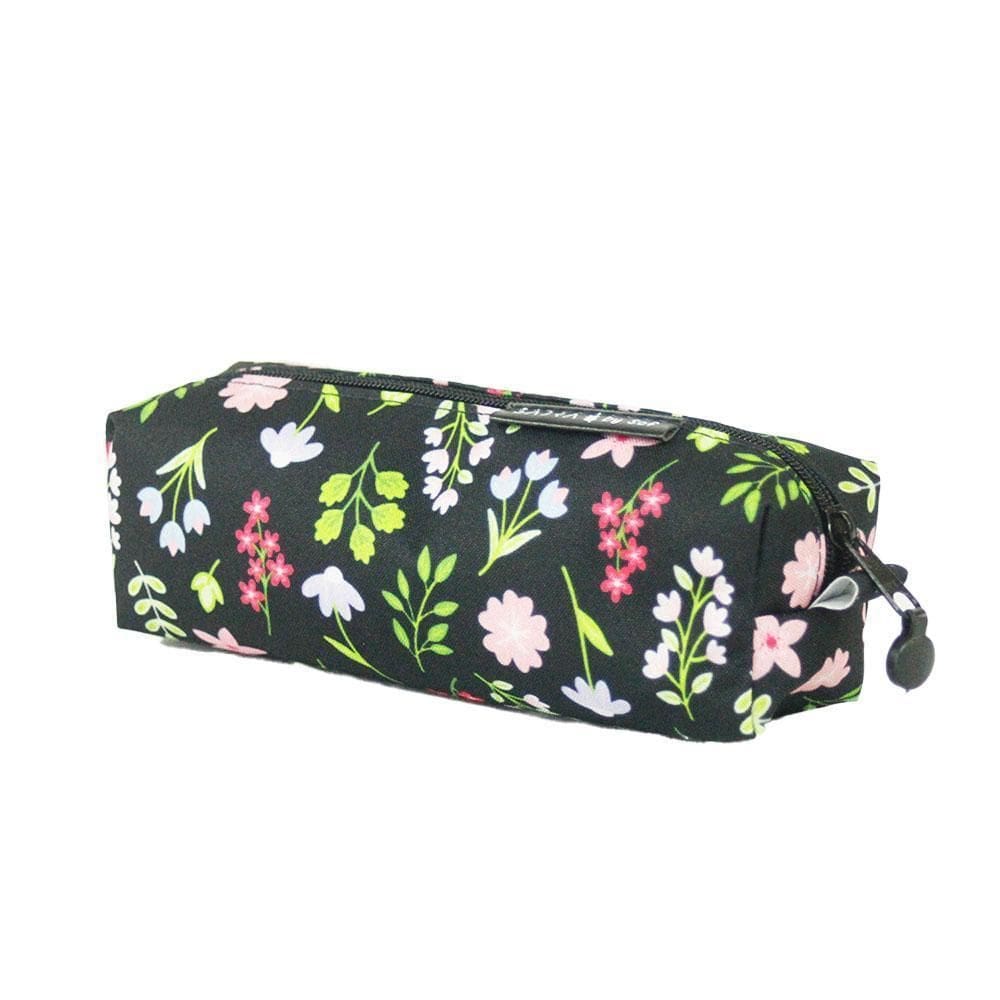 Estojo Godinho Escolar By Sof Floral Preto Sabra