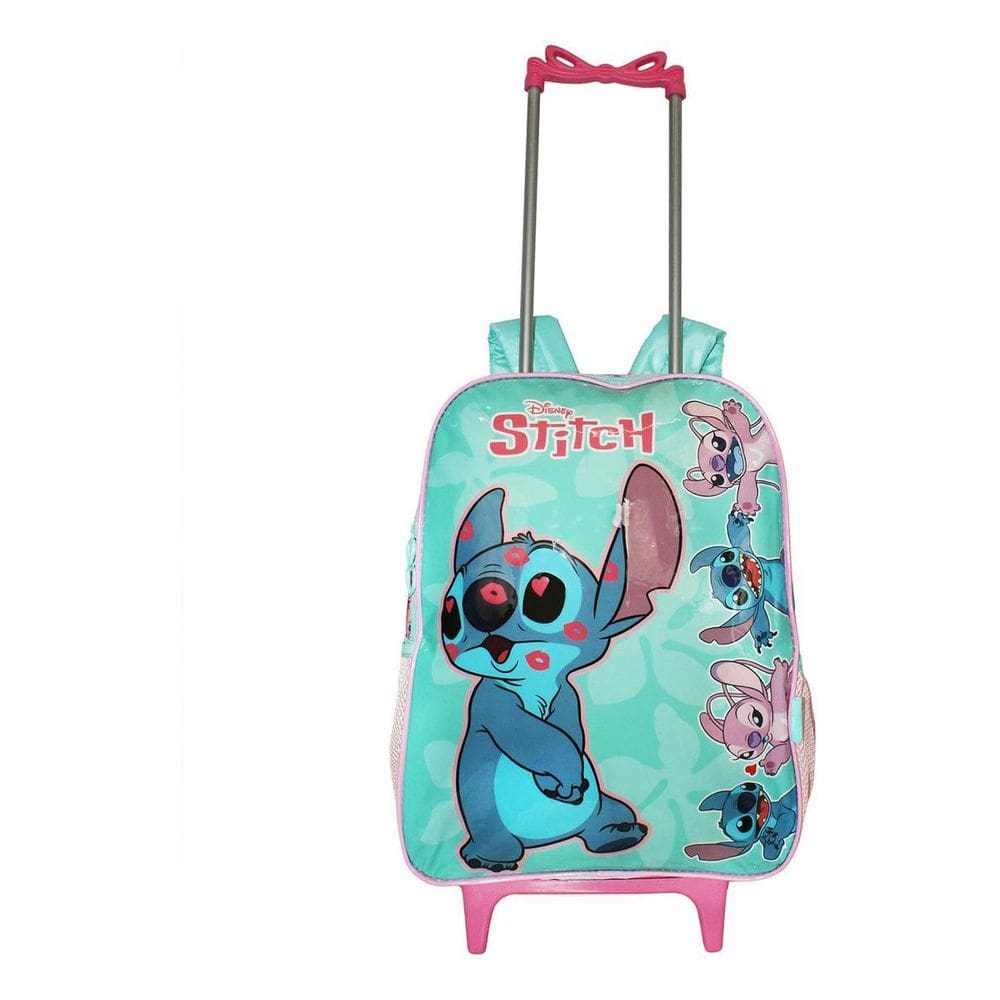 Mochila Lilo Stitch Rodinhas Infantil Feminina Escolar Aulas