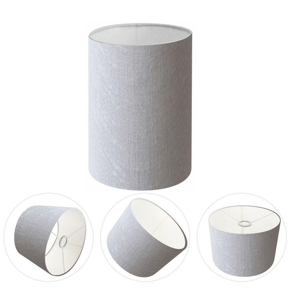 Cúpula Abajur Cilíndrica Cp-7004 ø15x25cm Rustico Cinza