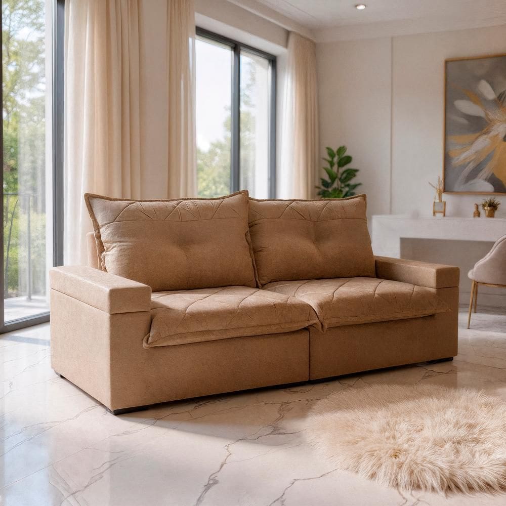 Sofá 3 Lugares Reclinável 2,25m Tera Bom Pastor