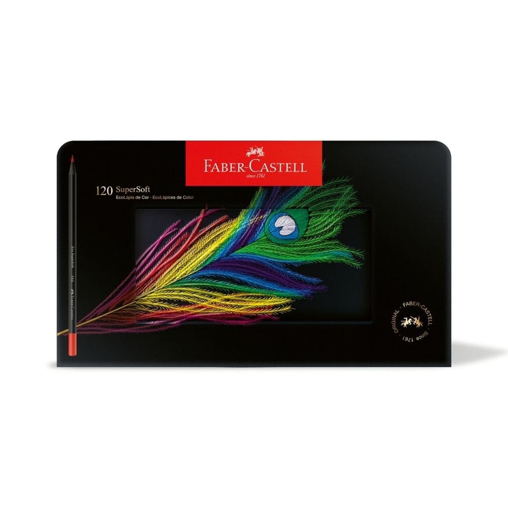 Lapis De Cor Supersoft 120 Cores Estojo De Lata Faber Castell