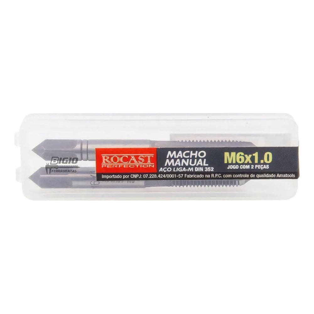10X Jogo De Macho Com 2 Peças M6 X 1,00 Aço Liga Rocast