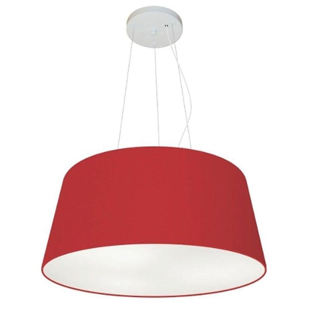 Lustre Pendente Cone Vivare Md-4048 Cúpula Em Tecido 21/50x40cm - Bivolt Bordo 127/220v