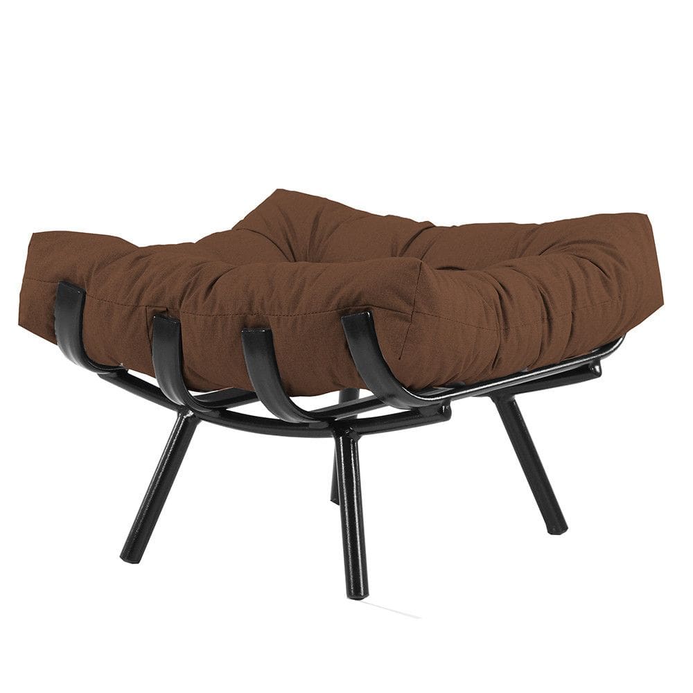 Puff Almofada Costela Alumínio Sala Decorativo Trama