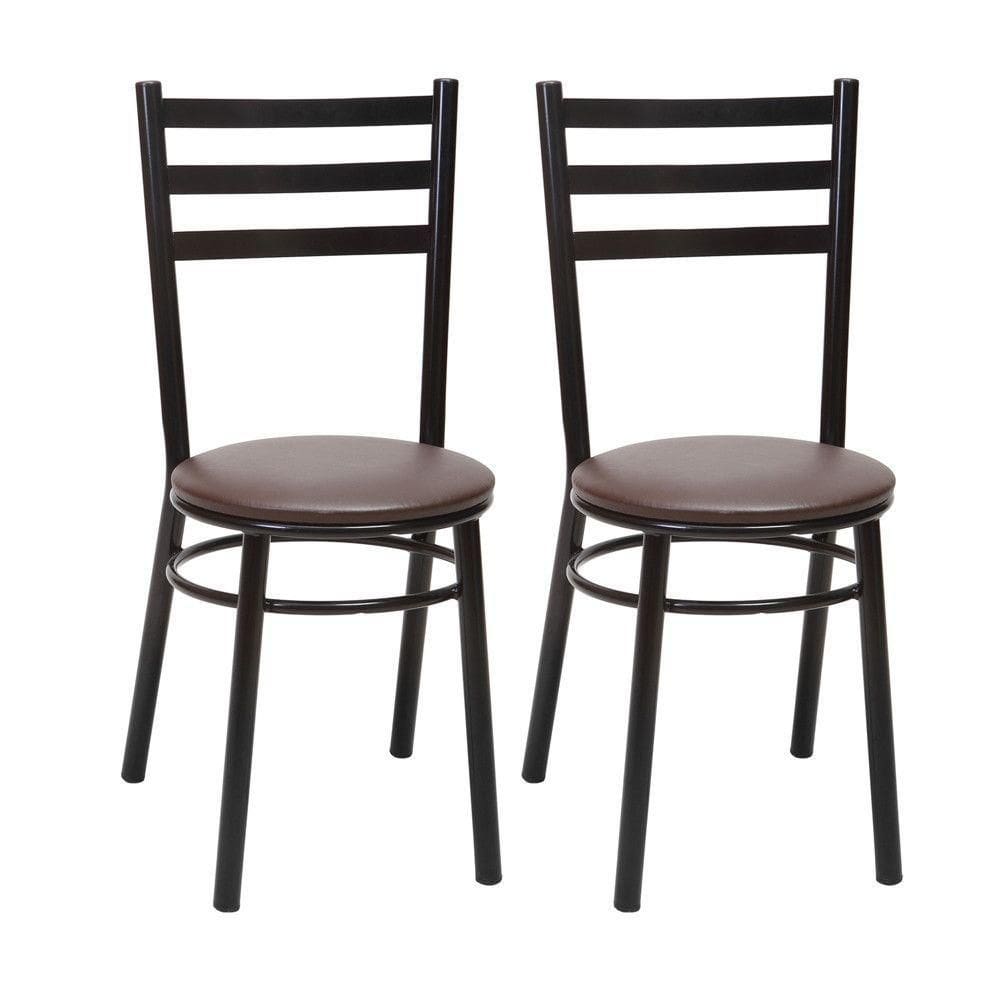 Kit 2 Cadeiras Cp81 Pintadas Pretas Treparoni Preto Com Marrom
