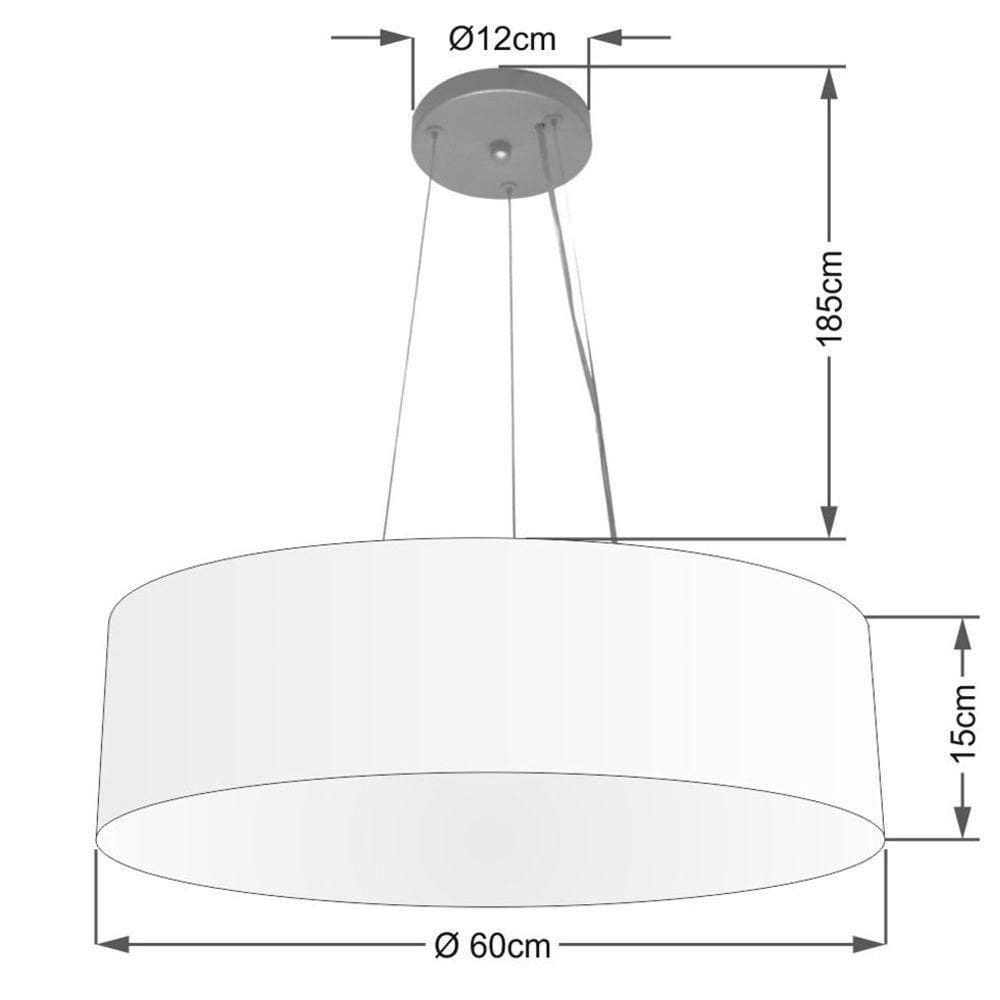 Lustre Luminária Pendente Cupula Em Tecido Md-39803 - Bivolt - Para 3 Lâmpadas E27 - Lustres Vivare Palha 60x15cm