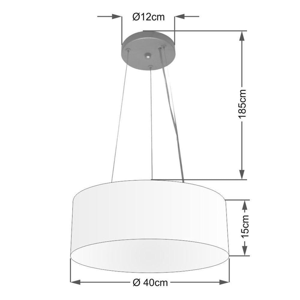 Lustre Luminária Pendente Cupula Em Tecido Md-39803 - Bivolt - Para 3 Lâmpadas E27 - Lustres Vivare Palha 40x15cm