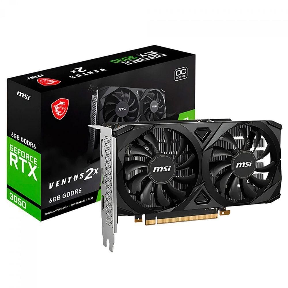 Placa De Video Msi Rtx 3050 Ventus 2x 6gb Oc Gddr6 96 Bits - 912-v812-016