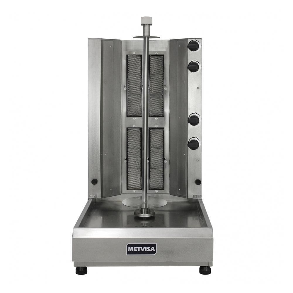 Churrasqueira Assador Para Churrasco Grego Elétrico Rotativo 4 Queimadores Gás Acge4 Metvisa 220V