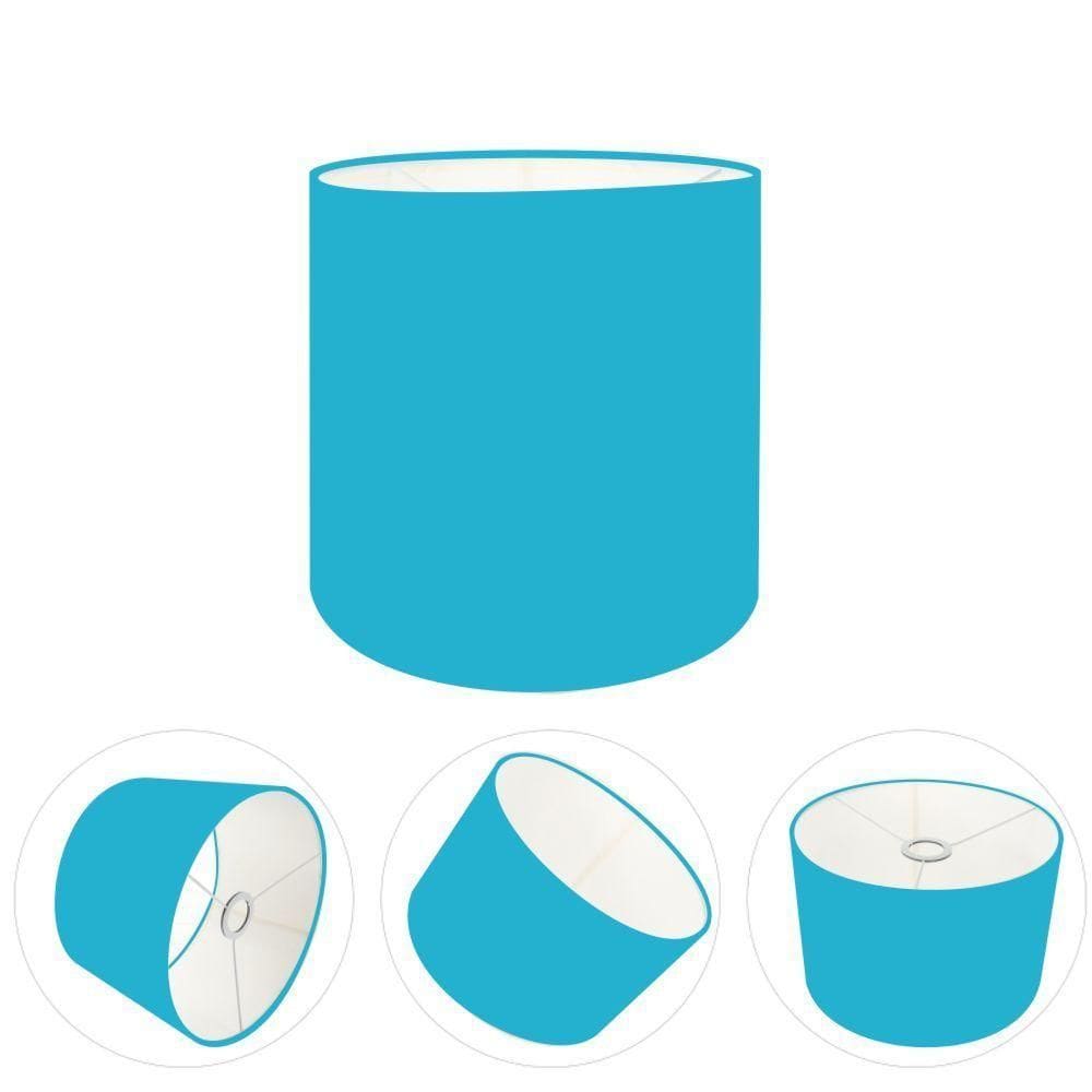Cúpula Abajur Cilíndrica Cp-7005 ø18x18cm Azul Turquesa