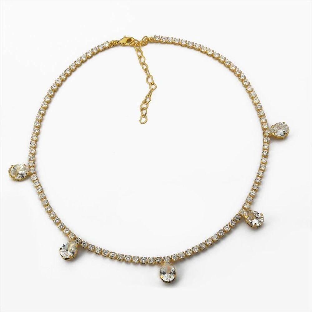 Colar Choker Festa Riviera Banhado A Ouro 18k