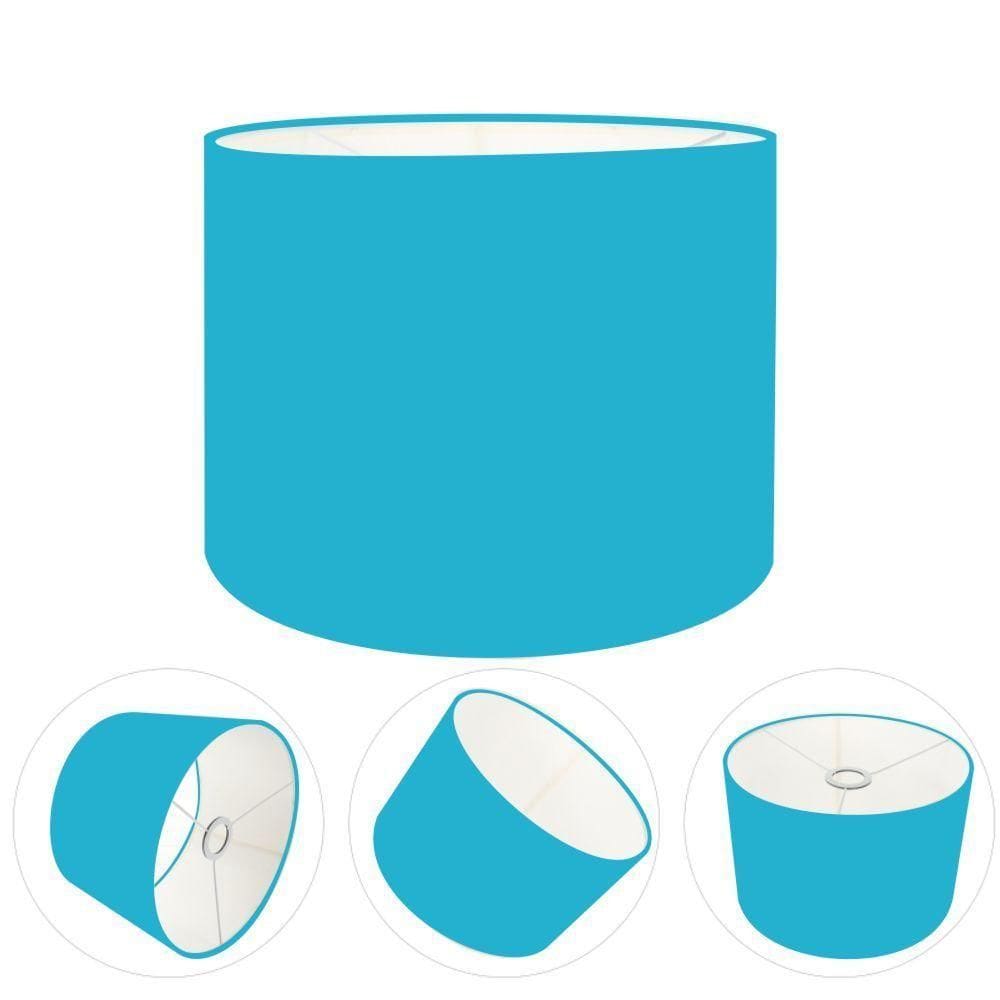 Cúpula Abajur Cilíndrica Cp-7016 ø35x30cm Azul Turquesa