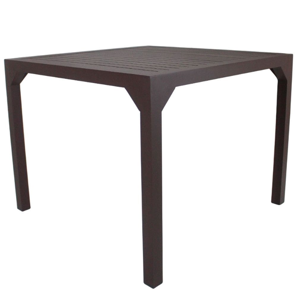 Mesa Quadrada Haiti 80cm Tampo Ripado em Alumínio Cozinha Edícula Trama