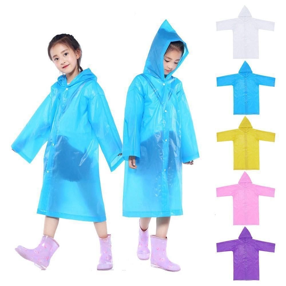 Capa De Chuva Infantil De Plastico G / Gg Com Botao Colors