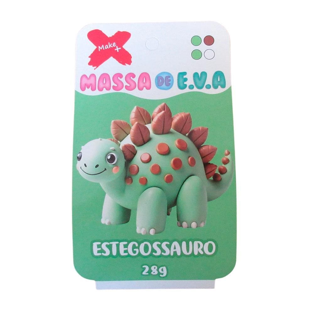 Massa de EVA em pote 28g 4 cores Estegossauro - Gatte