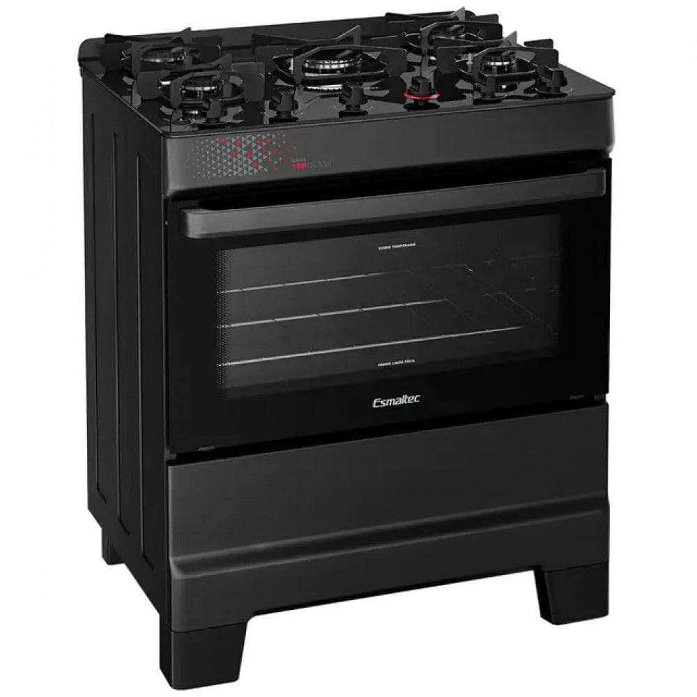 Fogão Ideal Top 5 Bocas Automático Mesa de Vidro Bivolt Esmaltec