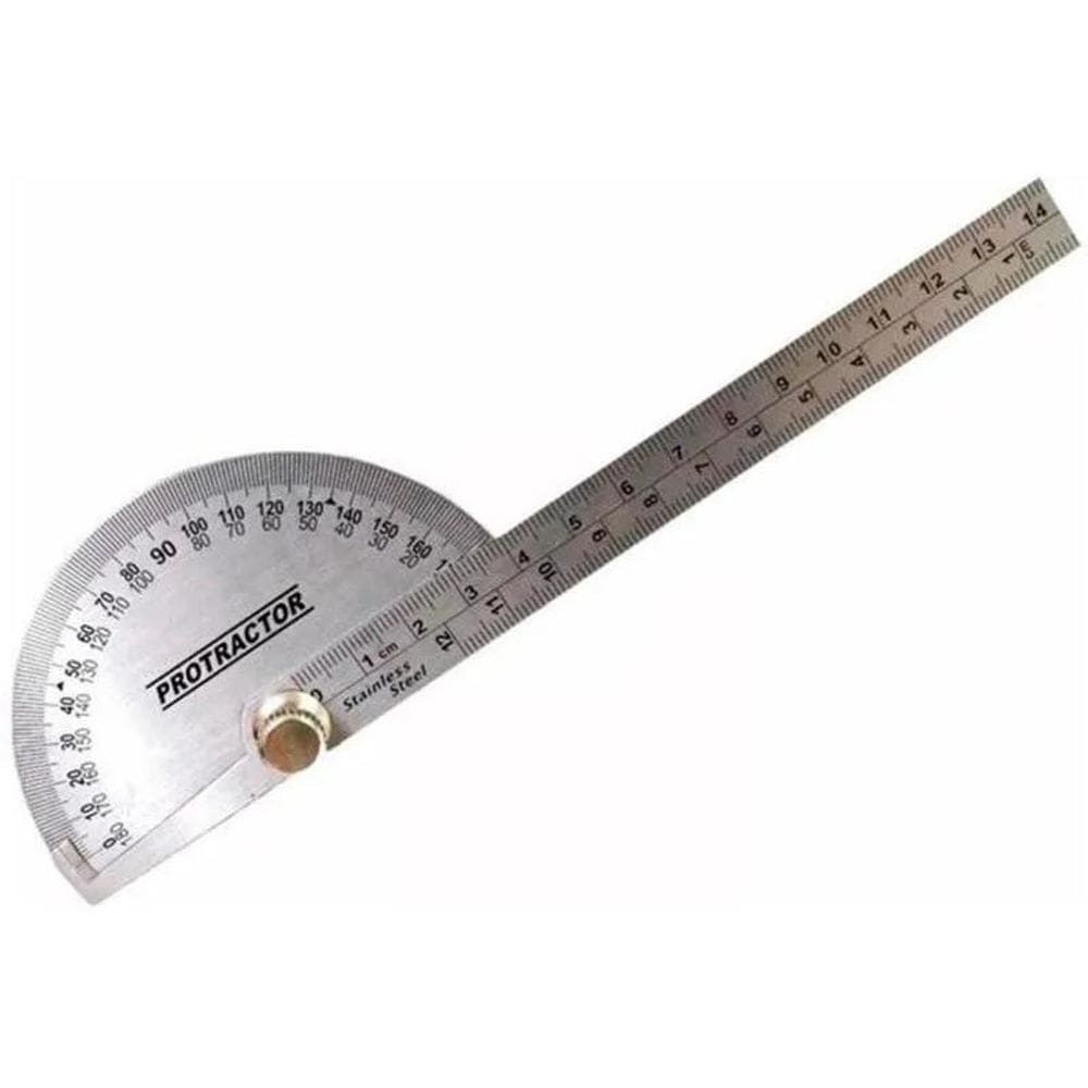 10X Transferidor De Grau 0-180 Graus Aço Inox 4Gp Eda